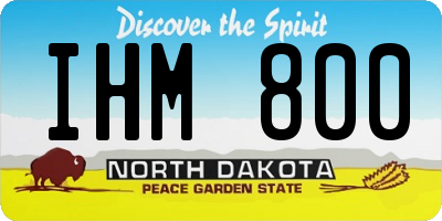 ND license plate IHM800