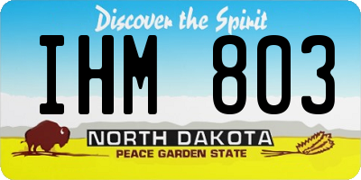 ND license plate IHM803
