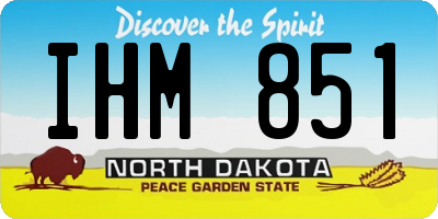 ND license plate IHM851