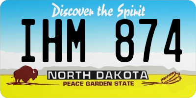 ND license plate IHM874