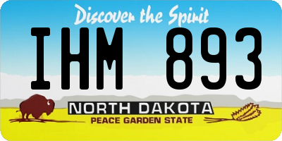 ND license plate IHM893
