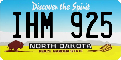 ND license plate IHM925
