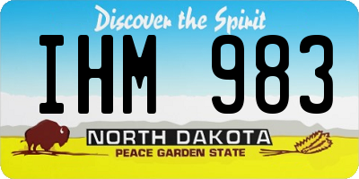 ND license plate IHM983
