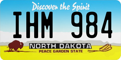 ND license plate IHM984
