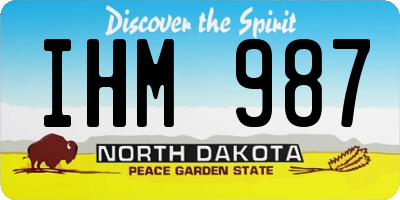 ND license plate IHM987