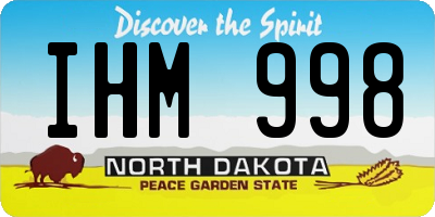 ND license plate IHM998