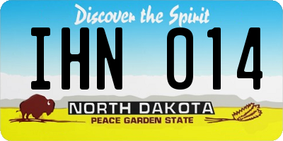 ND license plate IHN014