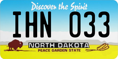 ND license plate IHN033
