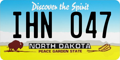 ND license plate IHN047