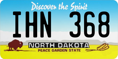 ND license plate IHN368
