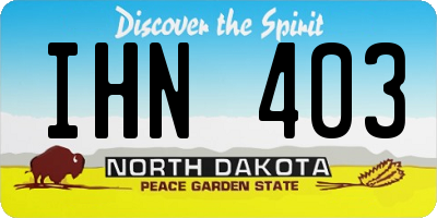 ND license plate IHN403