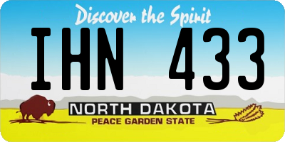ND license plate IHN433