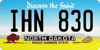 ND license plate IHN830