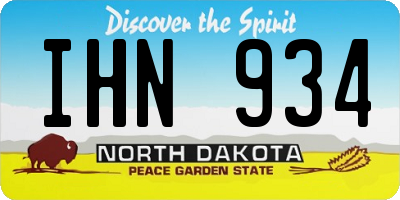 ND license plate IHN934