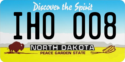 ND license plate IHO008