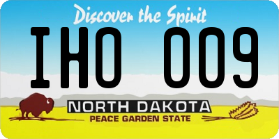 ND license plate IHO009