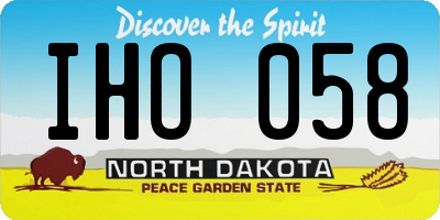 ND license plate IHO058
