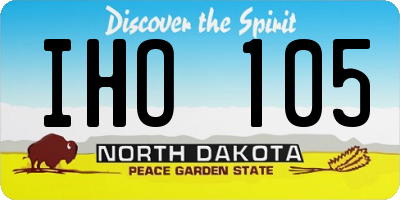 ND license plate IHO105
