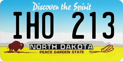 ND license plate IHO213
