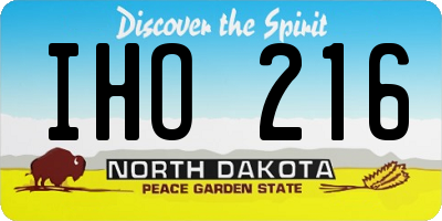 ND license plate IHO216