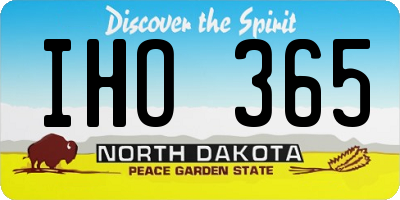 ND license plate IHO365