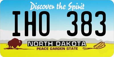 ND license plate IHO383