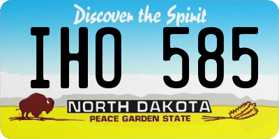 ND license plate IHO585