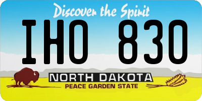 ND license plate IHO830
