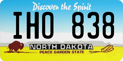 ND license plate IHO838