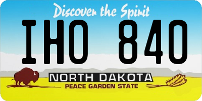ND license plate IHO840