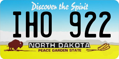 ND license plate IHO922