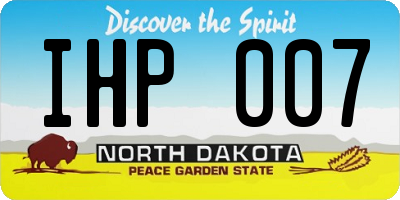 ND license plate IHP007