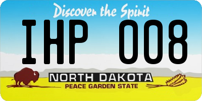 ND license plate IHP008