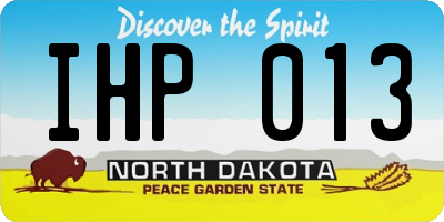 ND license plate IHP013