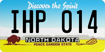 ND license plate IHP014
