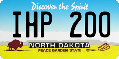 ND license plate IHP200