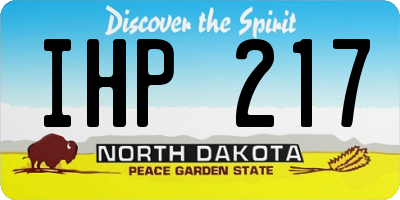 ND license plate IHP217