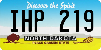 ND license plate IHP219