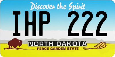 ND license plate IHP222