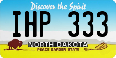 ND license plate IHP333