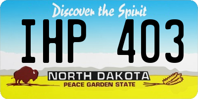ND license plate IHP403