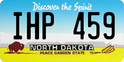 ND license plate IHP459