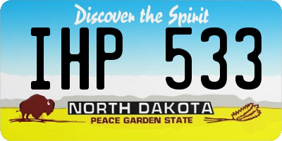ND license plate IHP533