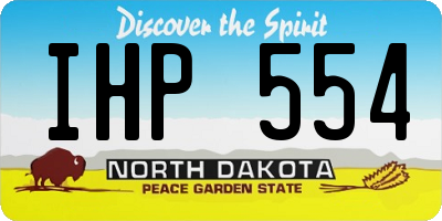 ND license plate IHP554