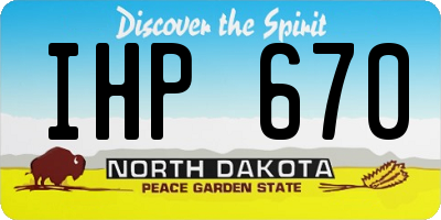 ND license plate IHP670