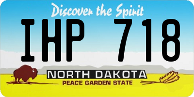 ND license plate IHP718