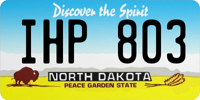 ND license plate IHP803