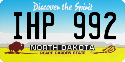 ND license plate IHP992
