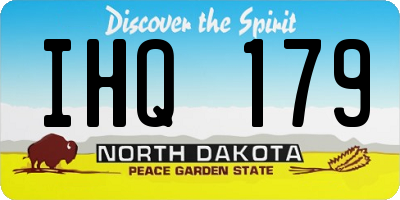 ND license plate IHQ179
