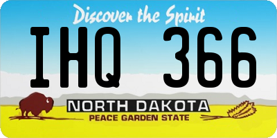 ND license plate IHQ366